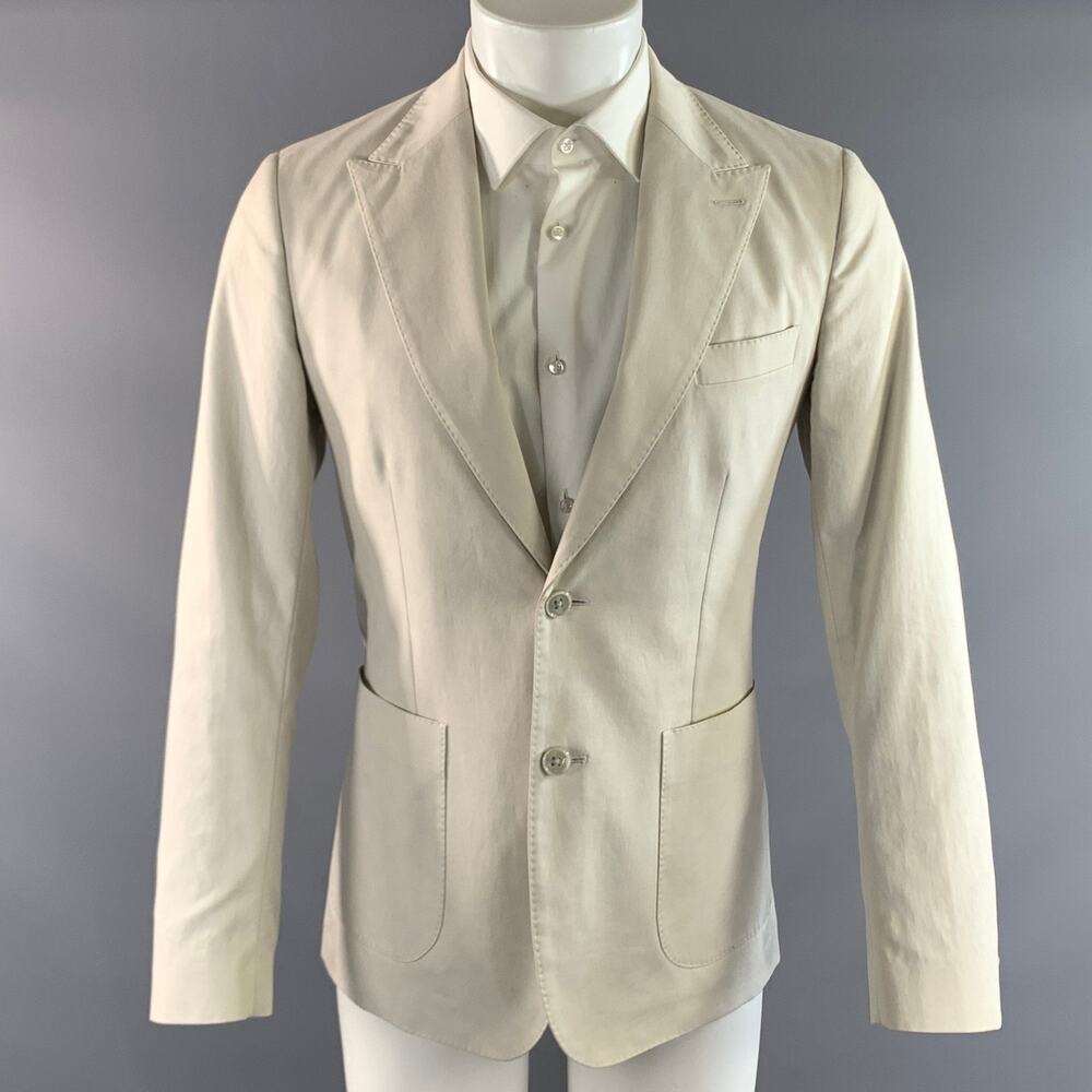 DOLCE & GABBANA FW2016 Chest Size 38 Cream Ivory Peak Lapel Sport Coat